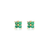 Amara Mini Flower Green Onyx Studs