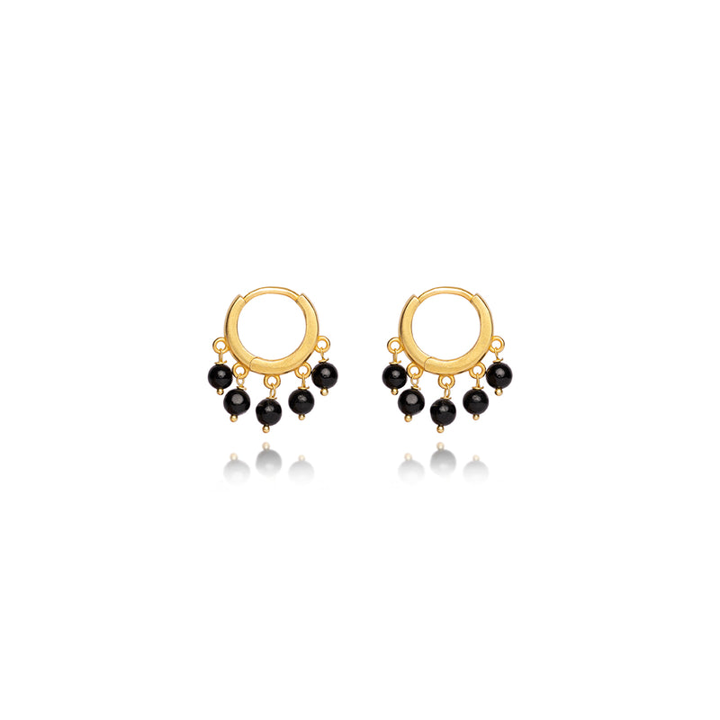 Amelia Black Onyx Mini Hoops