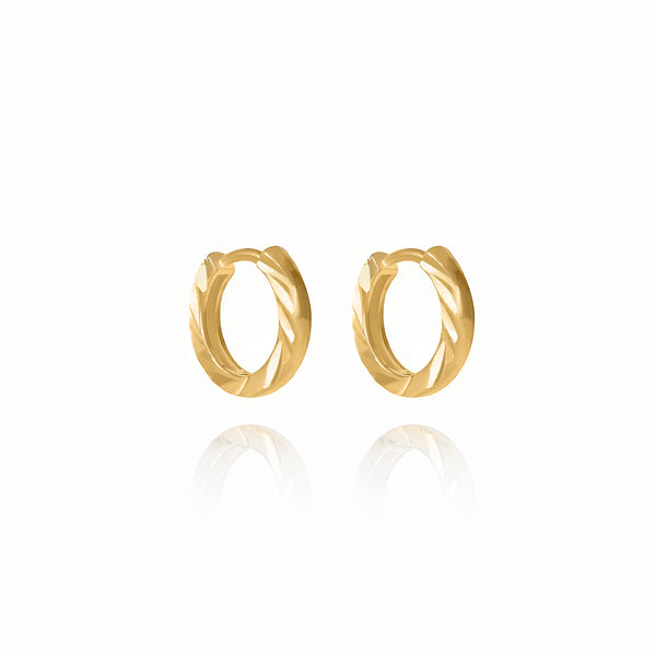 Textured Huggie Hoops