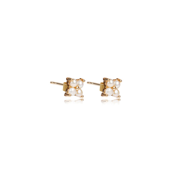 Amara Flower Pearl Studs