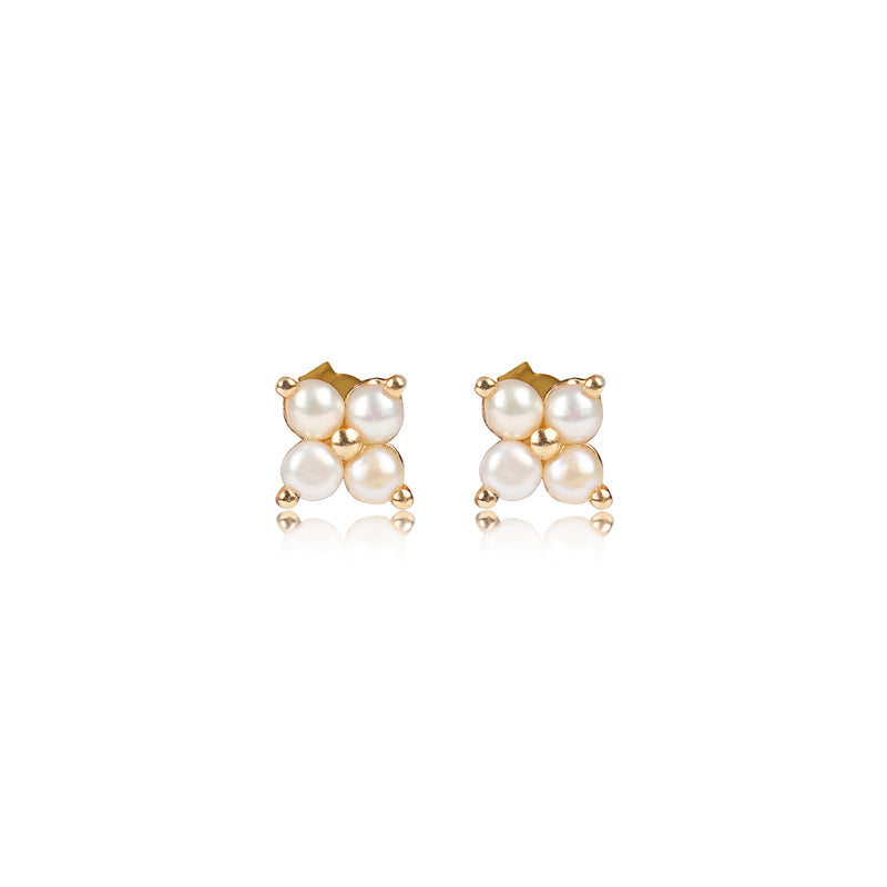 Amara Flower Pearl Studs