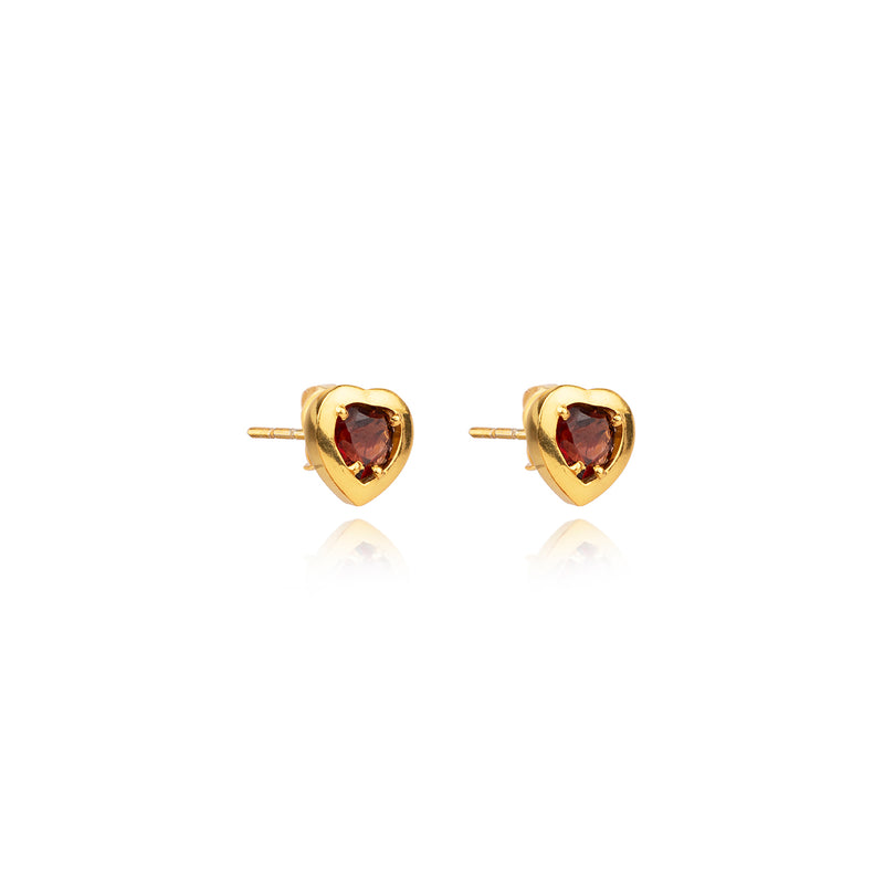 Skye Red Garnet Studs