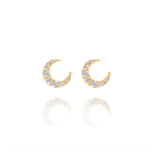 mini moon sparkly studs
